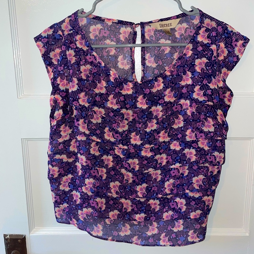 Floral Ruffle Top